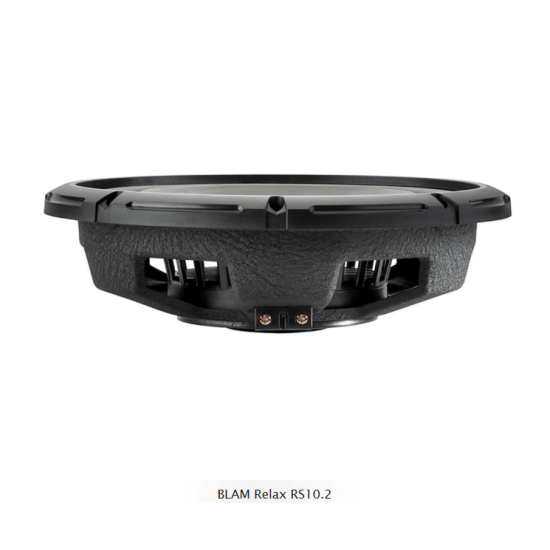 BLAM Relax RS10.2 1-cewkowy głośnik niskotonowy o średnicy 25cm/10cali do subwoofera samochodowego - 150/300W, Impedancja 2 Ohm. EXTRA SLIM AIR FREE